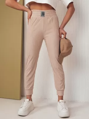 Pantalonii pentru doamne DSTREET LORIST UY2055 BEJ