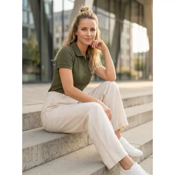  Tricou de damă cu guler ALTISPORT NP/ALW012 MILITAR 