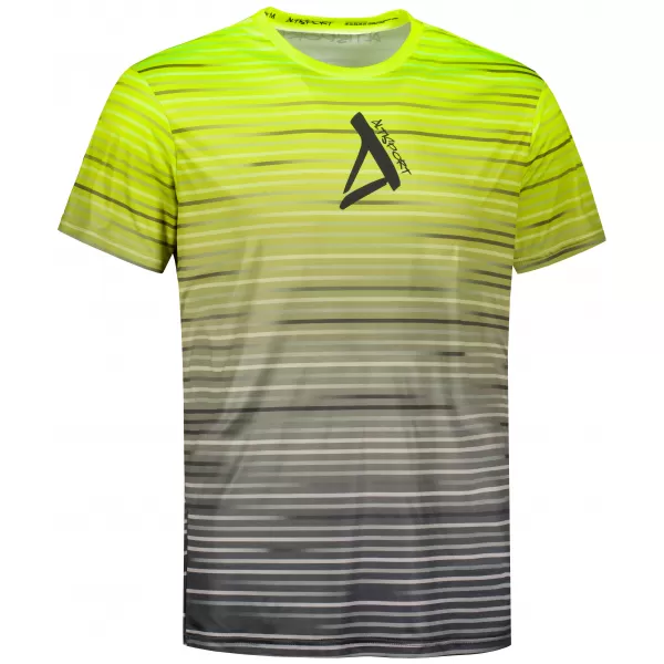  Tricou premium pentru bărbați ALTISPORT VOJ/ALM031TR01 NEGRU/GALBEN FLUO 