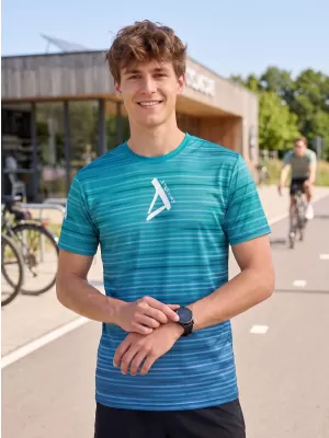 Tricou premium pentru bărbați ALTISPORT VOJ/ALM031TR01 SMARALD/ALBASTRU