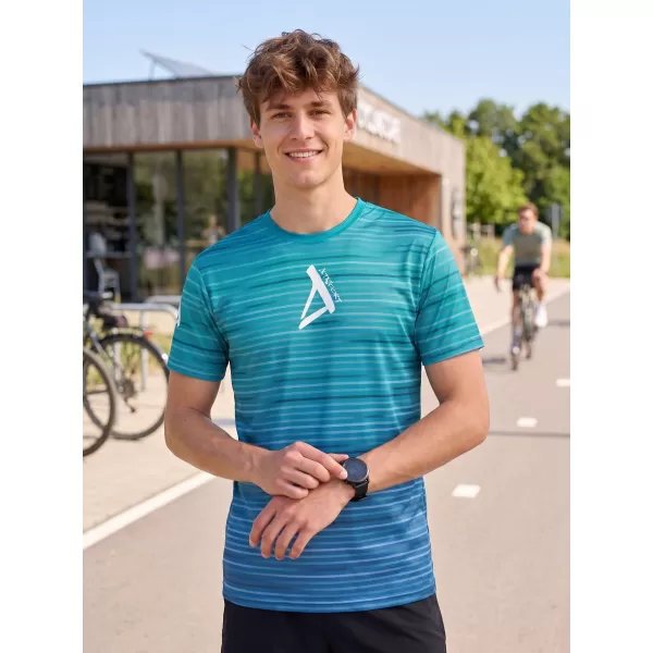  Tricou premium pentru bărbați ALTISPORT VOJ/ALM031TR01 SMARALD/ALBASTRU 
