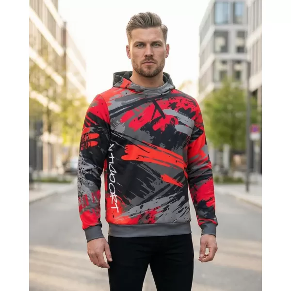  Hanorac premium pentru bărbați ALTISPORT VOJ/ALM014MI01 NEGRU ȘI ROȘU 