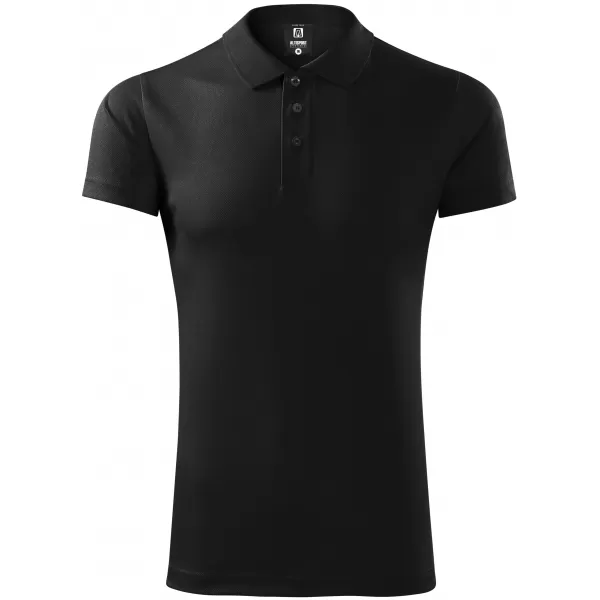  Tricou pentru bărbați cu guler ALTISPORT NoPrint NP/ALM712 NEGRU 