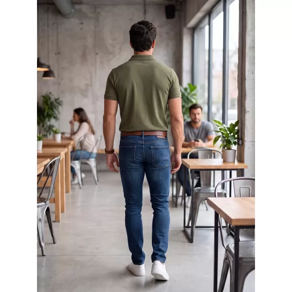  Tricou pentru bărbați cu guler ALTISPORT NP/ALM302 MILITAR 