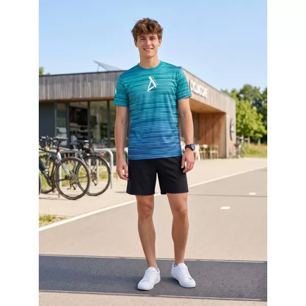  Tricou premium pentru bărbați ALTISPORT VOJ/ALM031TR01 SMARALD/ALBASTRU 
