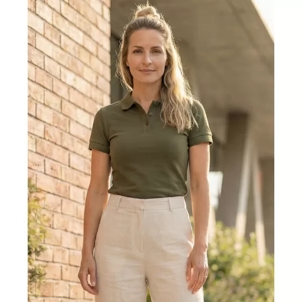  Tricou de damă cu guler ALTISPORT NP/ALW012 MILITAR 