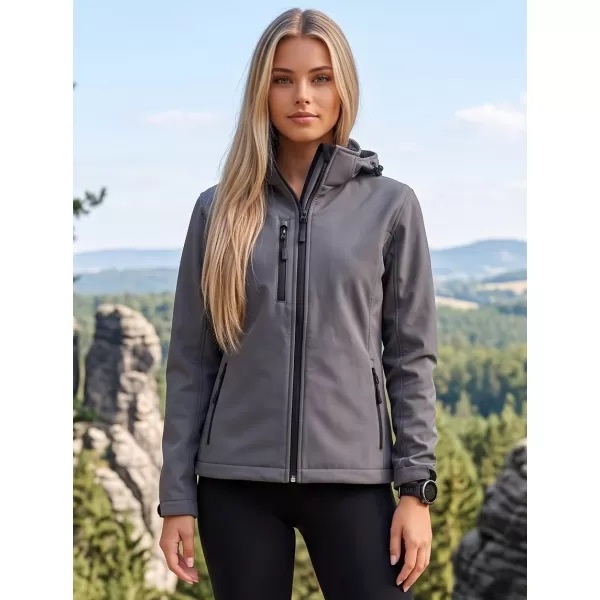  Jachetă softshell pentru femei ALTISPORT NP/ALW125 EVIDENȚIERI GRI ÎNCHIS 