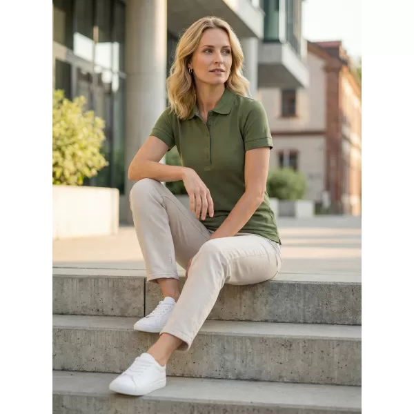  Tricou de damă cu guler ALTISPORT NP/ALW012 KAKI 