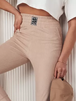 Pantalonii pentru doamne DSTREET LORIST UY2055 BEJ