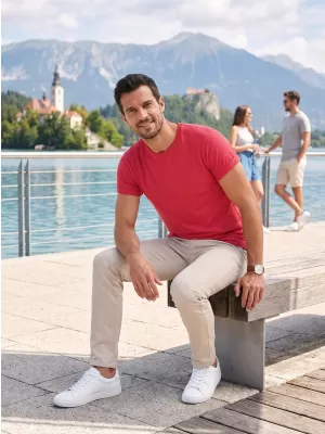 Tricou pentru bărbați ALTISPORT NoPrint NP/ALM361 EVIDENȚIERE ROȘIE