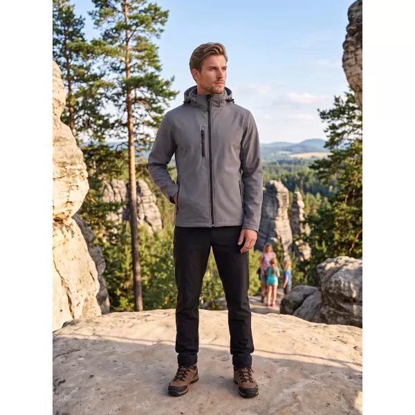  Jachetă softshell pentru bărbați ALTISPORT NP/ALM225 EVIDENȚIERI GRI ÎNCHIS 