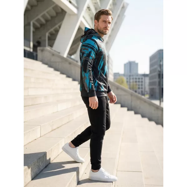  Hanorac premium pentru bărbați ALTISPORT VOJ/ALM010MI01 NEGRU/SMARALD 