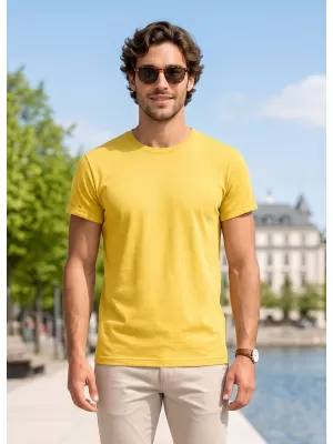 Tricou pentru bărbați ALTISPORT NoPrint NP/ALM361 EVIDENȚIERE GALBENĂ