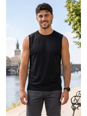 Maieu funcțional pentru bărbați ALTISPORT NoPrint NP/ALM028 NEGRU