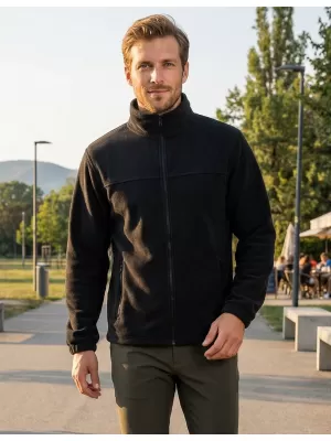 Hanorac pentru bărbați din fleece ALTISPORT NP/ALM105 NEGRU