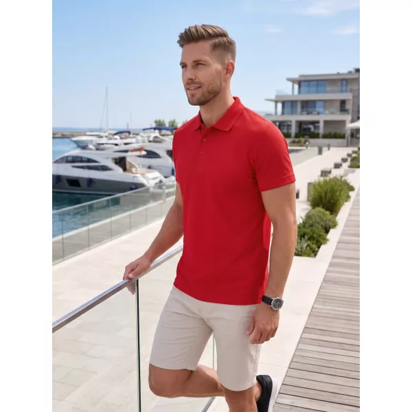  Tricou pentru bărbați cu guler ALTISPORT NoPrint NP/ALM712 ROȘU 
