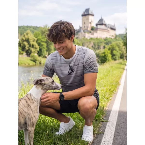  Tricou premium pentru bărbați ALTISPORT VOJ/ALM031TR01 ALB-NEGRU 