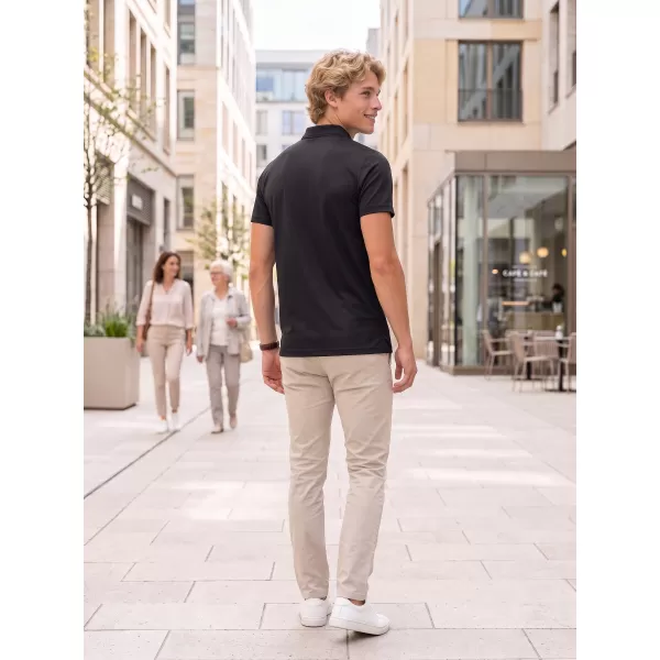  Tricou pentru bărbați cu guler ALTISPORT NoPrint NP/ALM712 NEGRU 