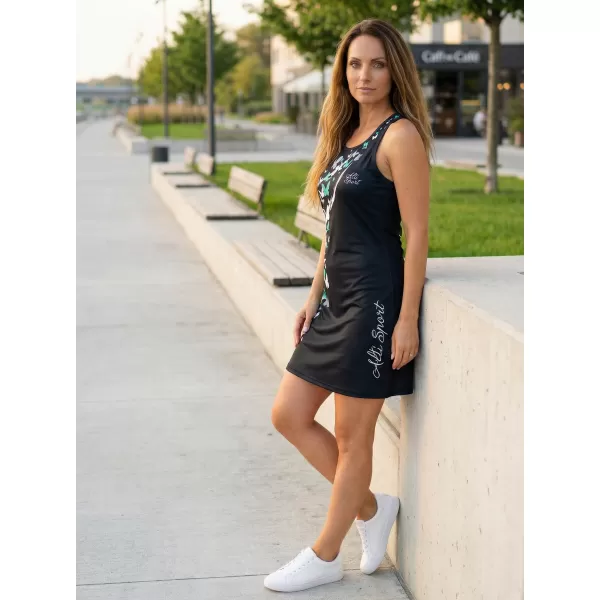  Rochie vestă funcțională premium pentru femei ALTISPORT VOJ/ALW022SAT01 NEGRU/TURCOAZ 