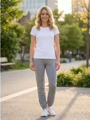 Pantaloni de trening pentru femei ALTISPORT NP/ALW306 EVIDENȚIERI GRI ÎNCHIS