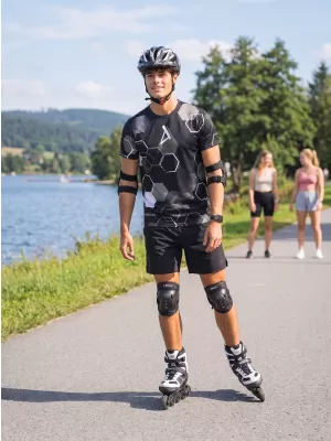 Tricou funcțional premium pentru bărbați ALTISPORT VOJ/ALM037TR01 ALB-NEGRU