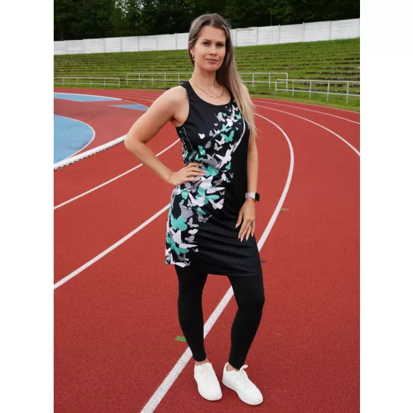  Rochie vestă funcțională premium pentru femei ALTISPORT VOJ/ALW022SAT01 NEGRU/TURCOAZ 
