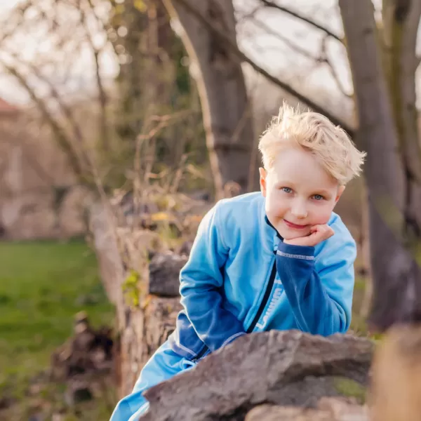  Hanorac fleece pentru copii WAMU MOZAIKA ALBASTRU 