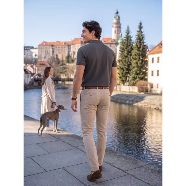  Tricou pentru bărbați cu guler ALTISPORT NP/ALM302 ARDEZIE ÎNTUNECATĂ 