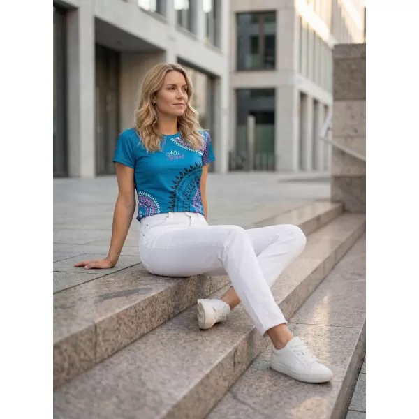  Tricou funcțional premium pentru femei ALTISPORT VOJ/ALW033TR01 BENZINĂ/ROZ 