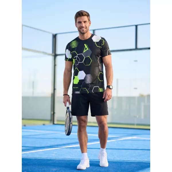  Tricou funcțional premium pentru bărbați ALTISPORT VOJ/ALM037TR01 NEGRU ȘI GALBEN 