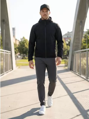 Jachetă pentru bărbați ALTISPORT NoPrint NP/ALM835 NEGRU