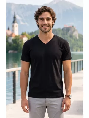 Tricou pentru bărbați ALTISPORT NoPrint NP/ALM007 NEGRU