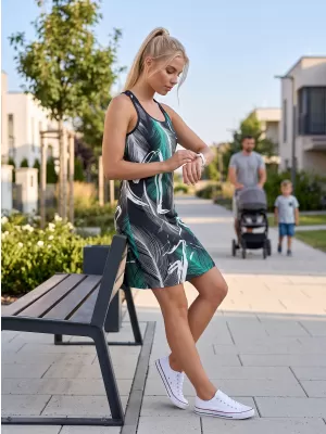 Rochie vestă funcțională premium pentru femei ALTISPORT VOJ/ALW001SAT01 NEGRU/TURCOAZ
