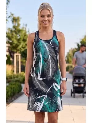 Rochie vestă funcțională premium pentru femei ALTISPORT VOJ/ALW001SAT01 NEGRU/TURCOAZ