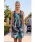 Rochie vestă funcțională premium pentru femei ALTISPORT VOJ/ALW001SAT01 NEGRU/TURCOAZ