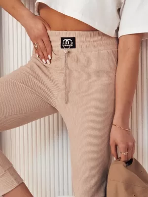 Pantalonii pentru doamne DSTREET DERCY UY2043 BEJ