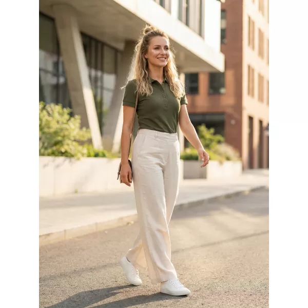  Tricou de damă cu guler ALTISPORT NP/ALW012 MILITAR 