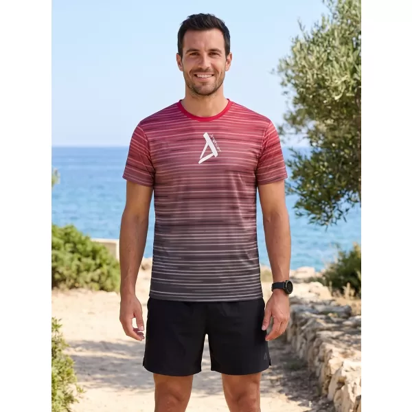  Tricou premium pentru bărbați ALTISPORT VOJ/ALM031TR01 NEGRU/VISINIU 