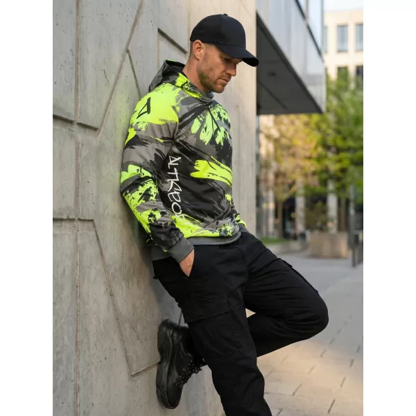  Hanorac premium pentru bărbați ALTISPORT VOJ/ALM014MI01 NEGRU ȘI VERDE 