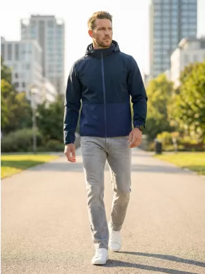 Jachetă pentru bărbați ALTISPORT NoPrint NP/ALM835 ALBASTRU MARIN