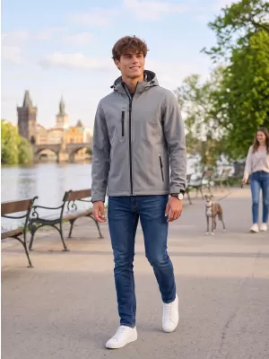 Jachetă softshell pentru bărbați ALTISPORT NP/ALM225 GRI OȚEL