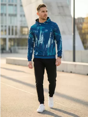 Hanorac premium pentru bărbați ALTISPORT VOJ/ALM010MI01 SMARALD/ALBASTRU