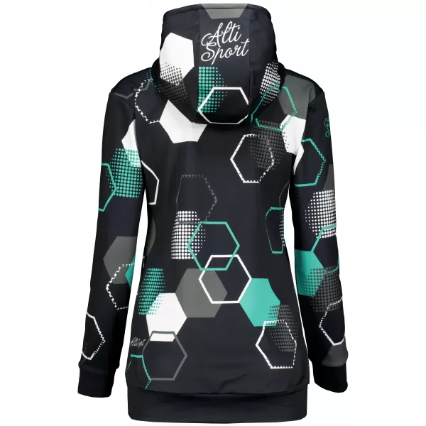  Hanorac funcțional premium pentru femei ALTISPORT VOJ/ALW037MI01 NEGRU/TURCOAZ 