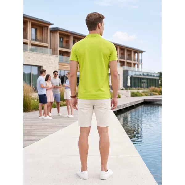  Tricou pentru bărbați cu guler ALTISPORT NoPrint NP/ALM712 LĂMÂIE VERDE 