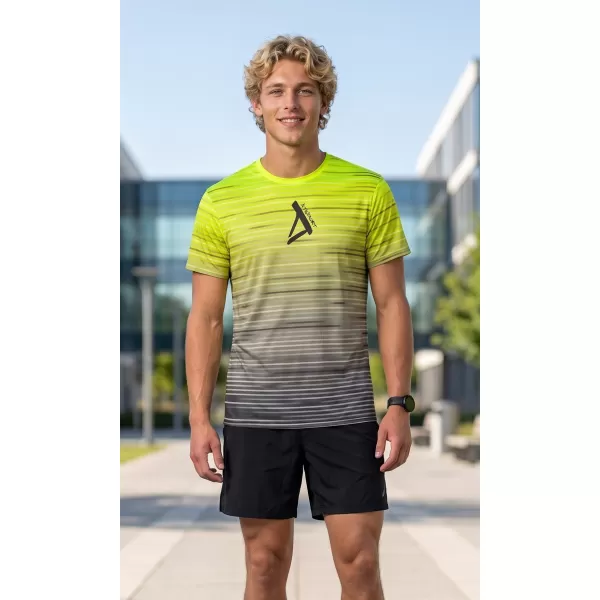  Tricou premium pentru bărbați ALTISPORT VOJ/ALM031TR01 NEGRU/GALBEN FLUO 