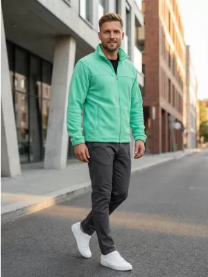 Hanorac pentru bărbați din fleece ALTISPORT NP/ALM105 MENTĂ