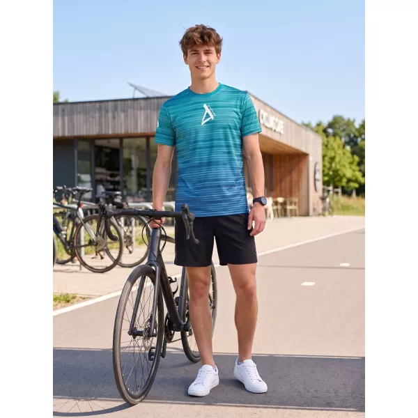  Tricou premium pentru bărbați ALTISPORT VOJ/ALM031TR01 SMARALD/ALBASTRU 