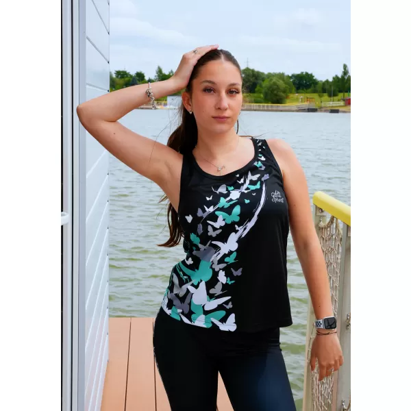  Maieu premium funcțional pentru femei ALTISPORT VOJ/ALW022TIL01 NEGRU/TURCOAZ 