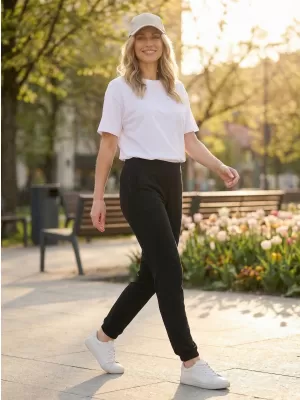 Pantaloni de trening pentru femei ALTISPORT NP/ALW306 NEGRU