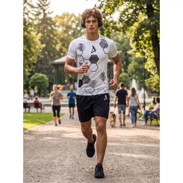  Tricou de compresie funcțional premium cu mâneci scurte pentru bărbați ALTISPORT VOJ/ALM037TR04 ALB 